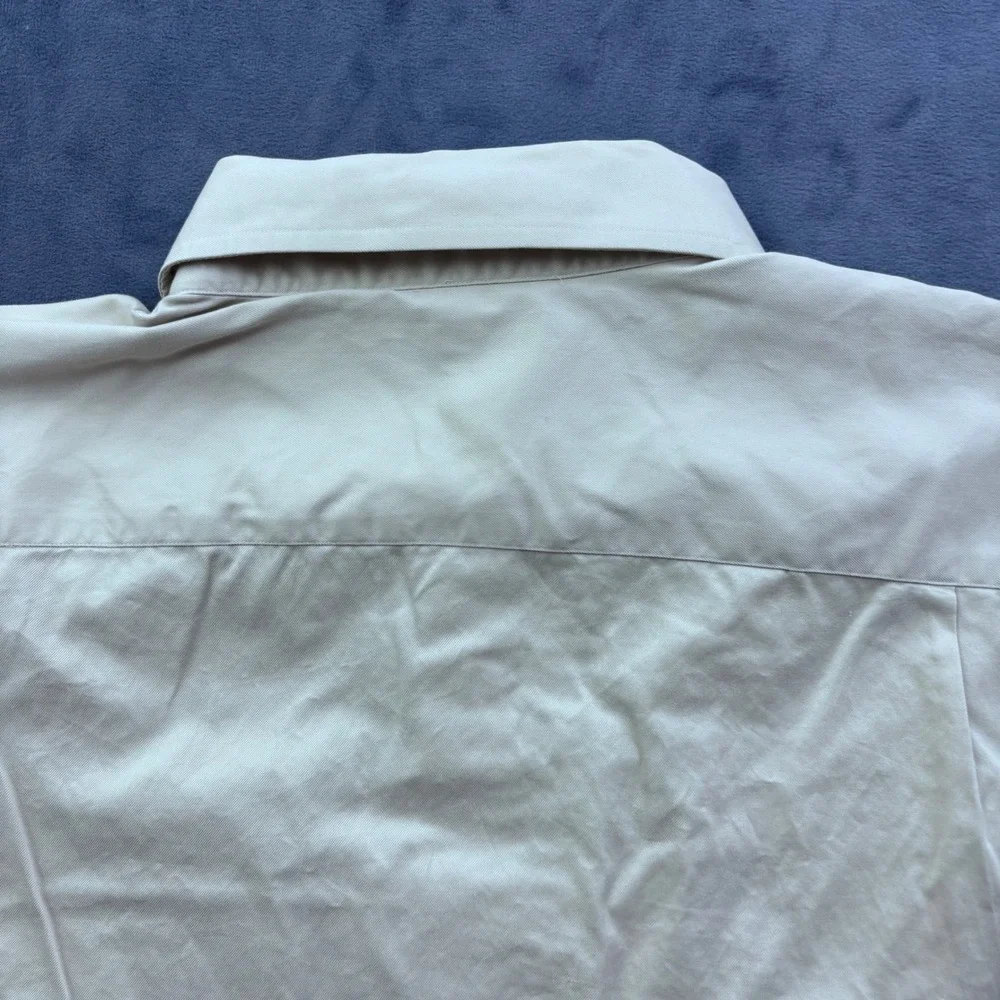Banana Republic Mens Beige Long Sleeve Button Down Shirt Size L 16-16.5 Preppy